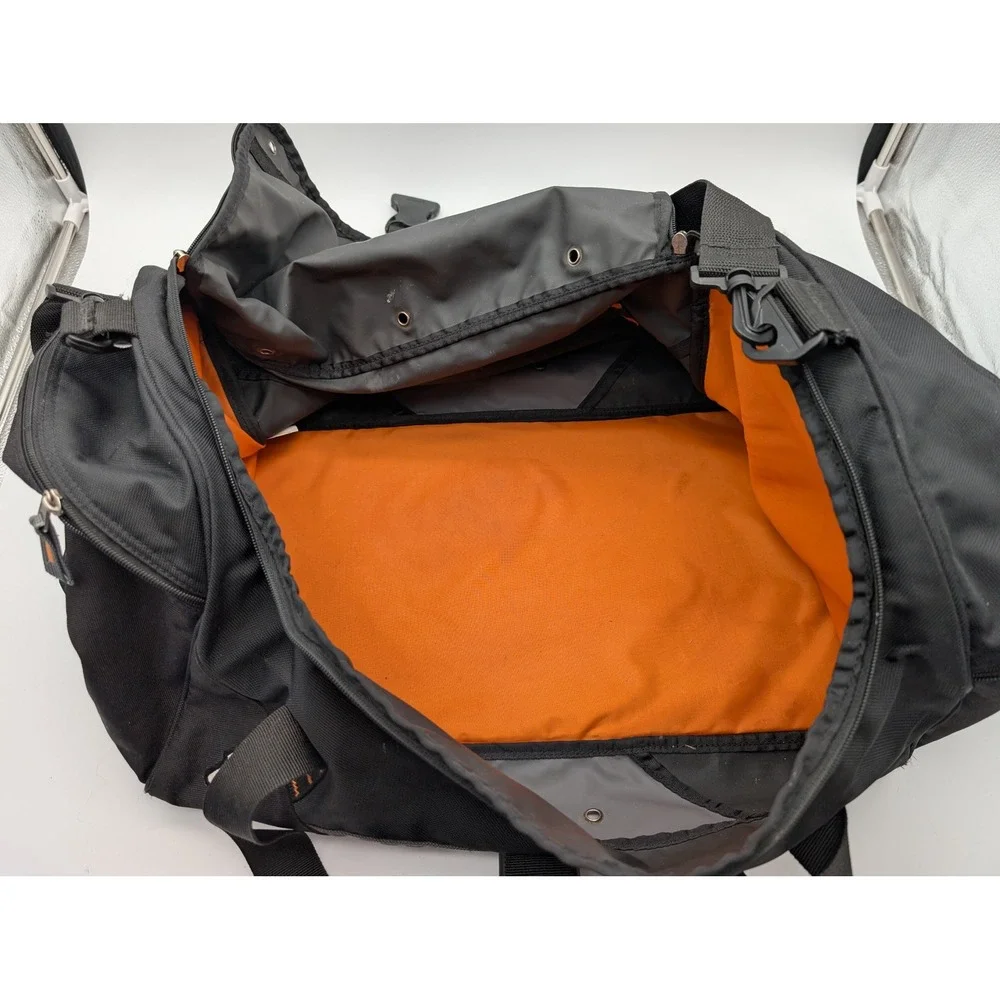 OGIO Black Duffel Bag Orange Lining Travel Gym Sports Gear Bag with Strap